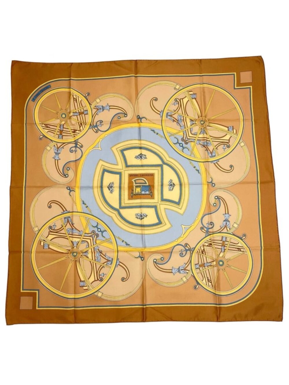 Hermes George Washington's Carriage Scarf Silk Multicolor Carre 90